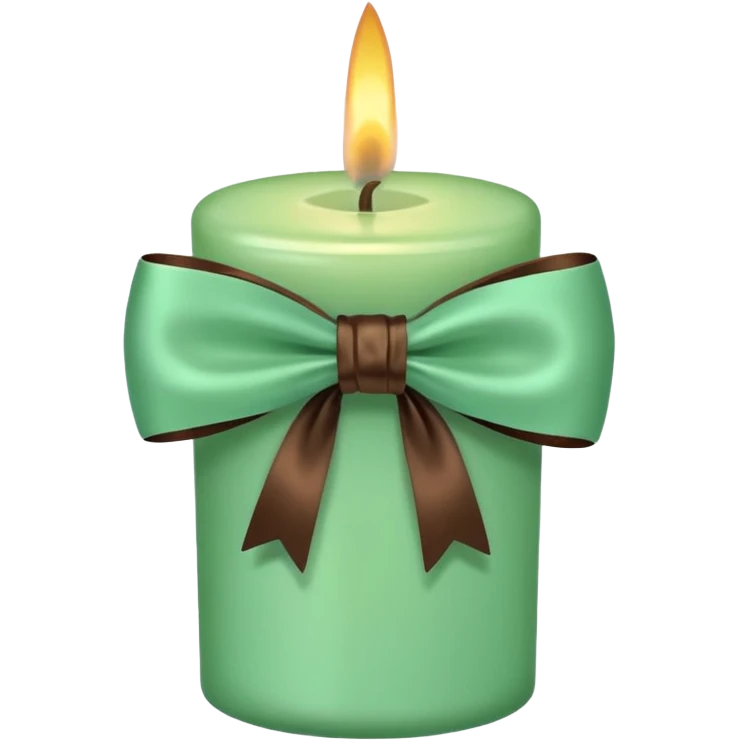 mint candle, with brown bow emoji