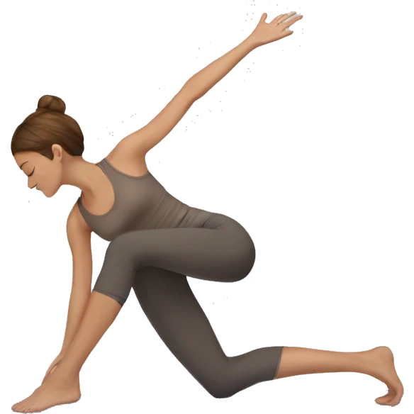 White girl brown hair doing yoga  emoji