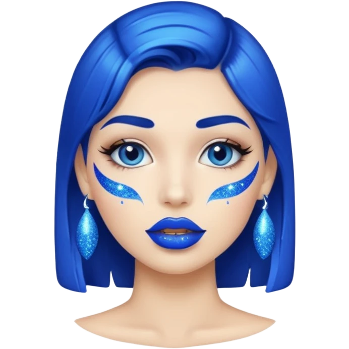 blue lipstick with glitter emoji