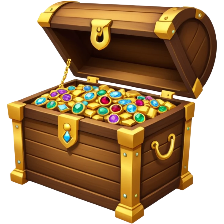 treasure chest with jewelery in it emoji