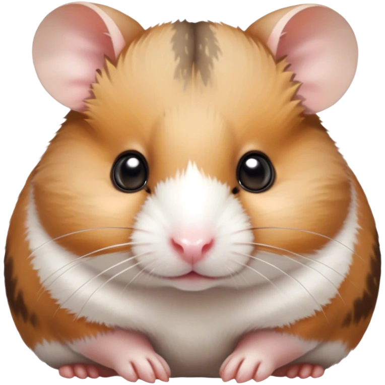 Cinematic Noble Brown and White Banded Hamster Portrait Emoji, Poised and regal, with a tiny, compact build and a uniquely patterned fur of warm brown and crisp white bands, deep-set soulful dark eyes, Simplified yet sharp and sophisticated features, highly detailed, glowing with a soft, dignified glow, high shine, intelligent and charming, stylized with an air of distinctive elegance, focused and attentive, soft glowing outline, capturing the essence of a watchful and confident rodent, so majestic it feels as though it could scurry out of the screen with effortless authority! emoji
