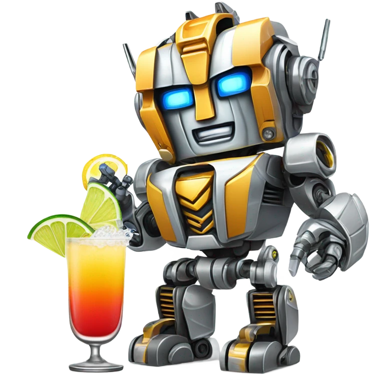 Transformer drinking a margarita emoji