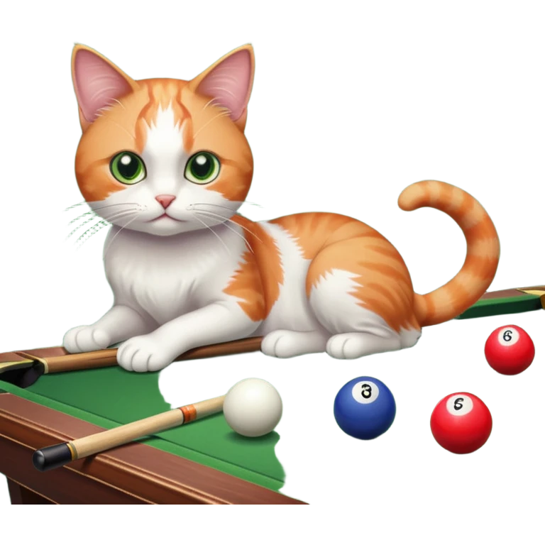 cat playing billiards emoji