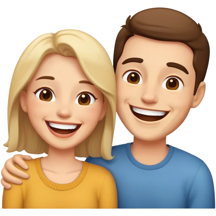 couple laughing together emoji