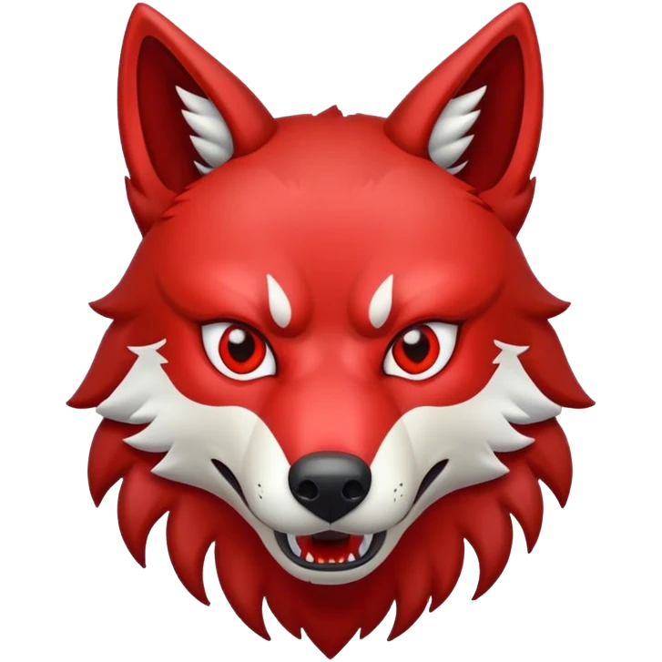 Evil Scary Red Wolf emoji