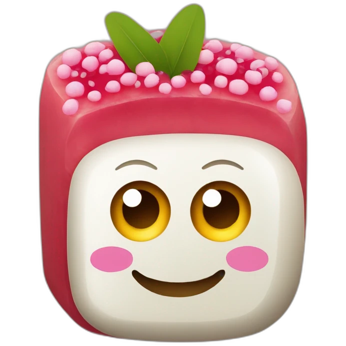 Sushi sur une framboise emoji