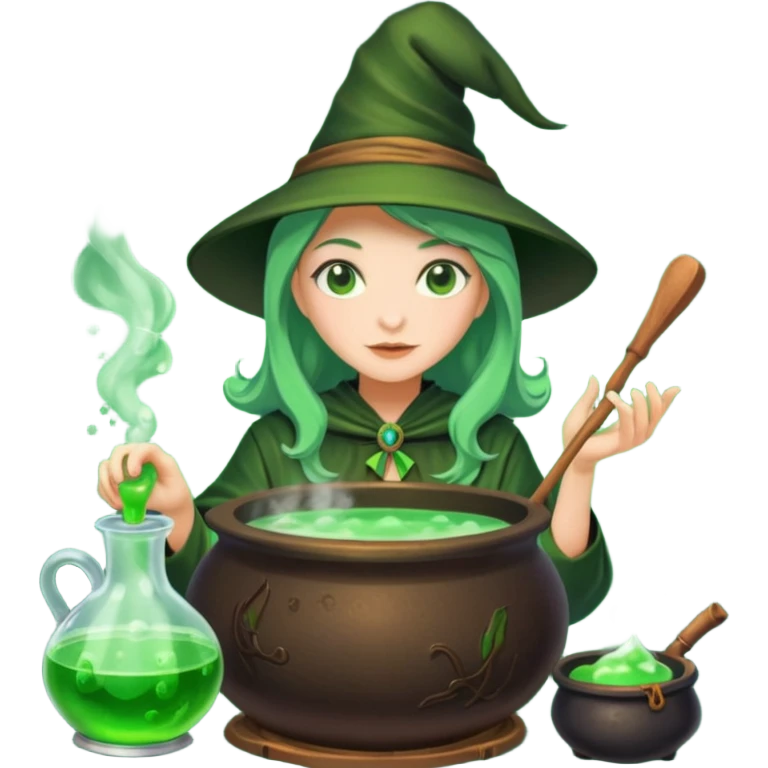 green witch cooking potion emoji