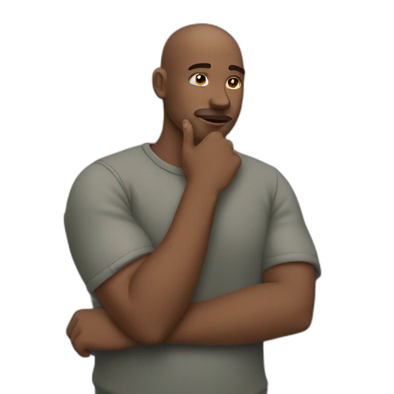 guy thinking with his hand on his chin  emoji