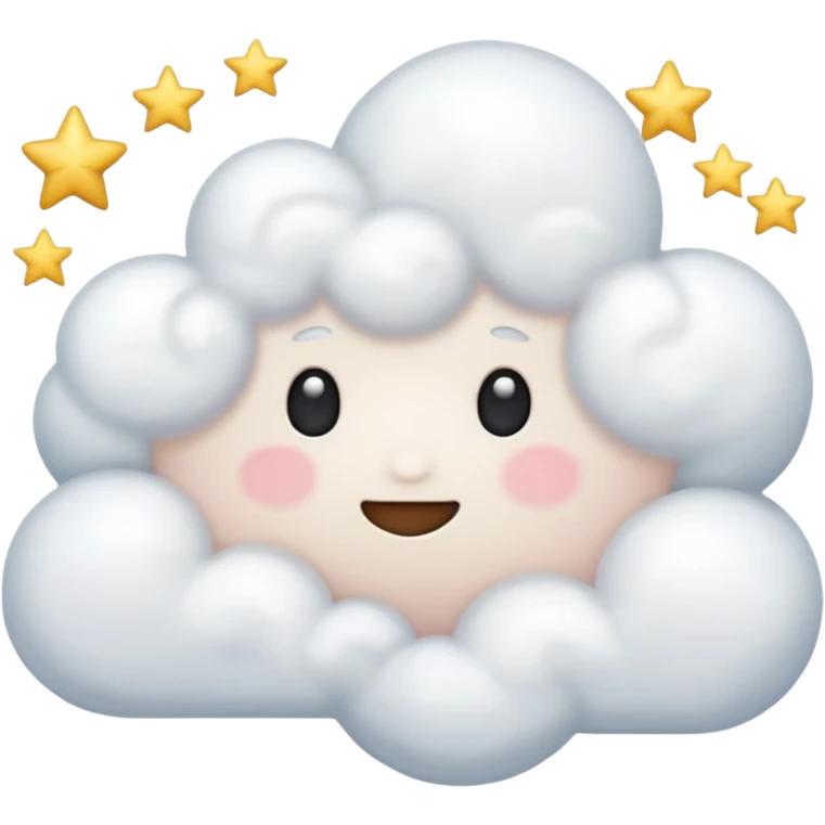 soft cloud with stars, aesthetic emoji emoji