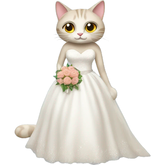 Cat in wedding dress with her soulmate  emoji
