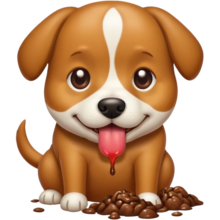 Dog eating poop emoji