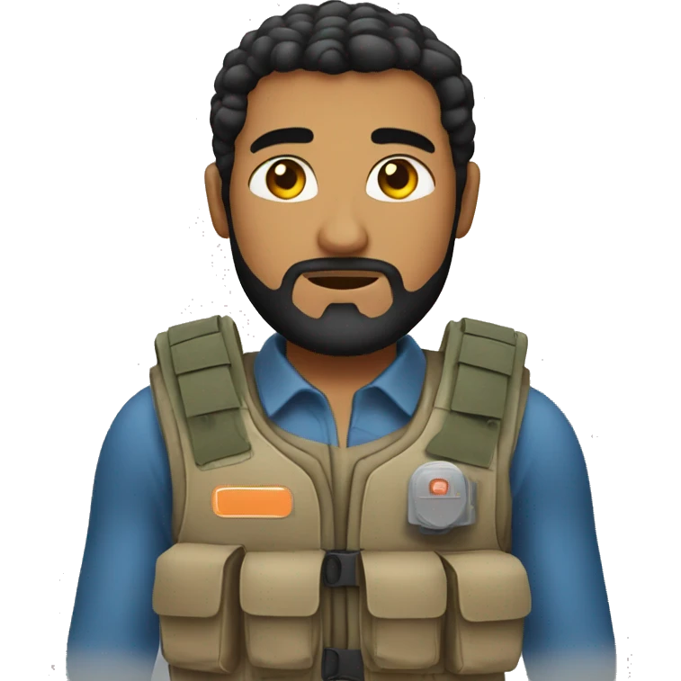Arabic person with a bullet proof vest emoji