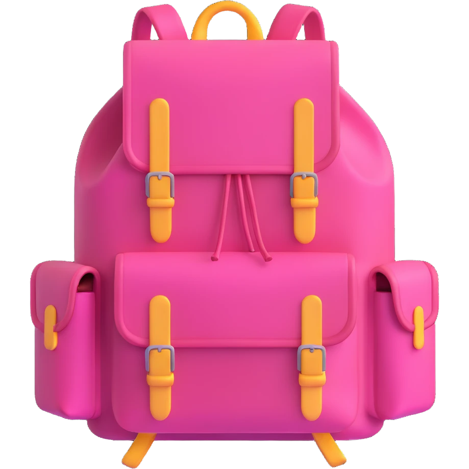big pink explorer backpack emoji