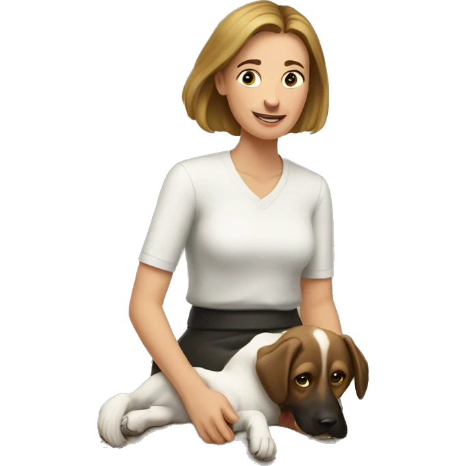 Julia Żugaj with her dog Lilka emoji