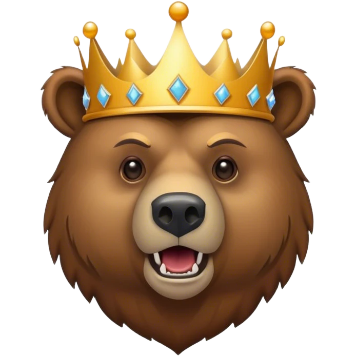grizzly bear with a crown emoji
