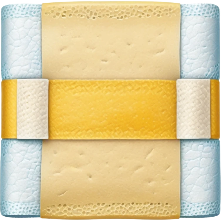used adhesive bandage with yellow grime emoji