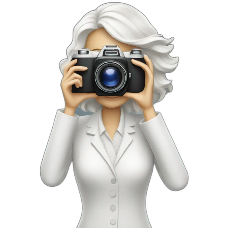 White film director woman holding a cinema camera emoji