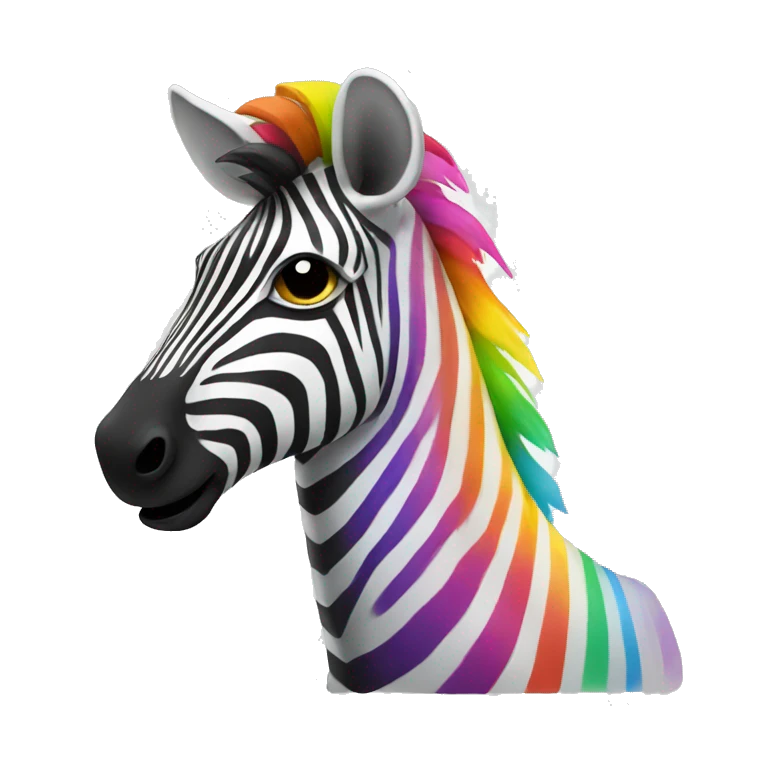 Zebra with rainbow stripes emoji