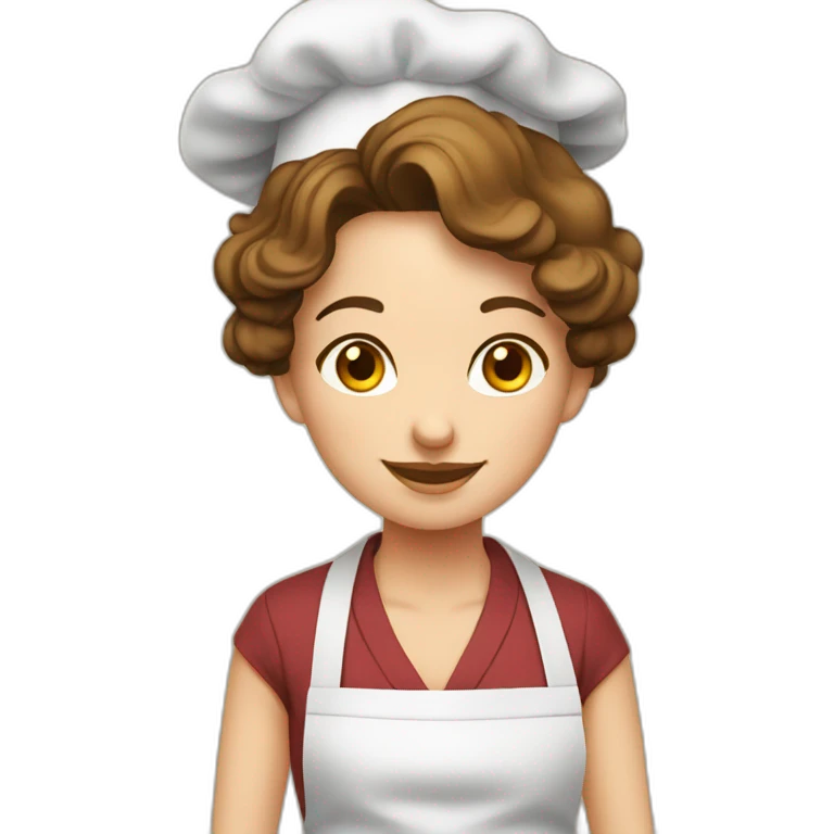 hilola with brown hair cook with dumplings emoji