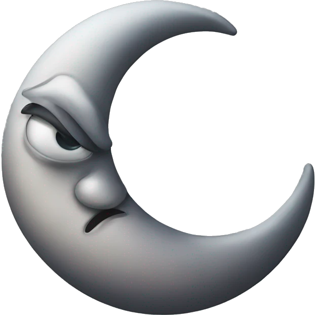Crescent moon with crazy face  emoji