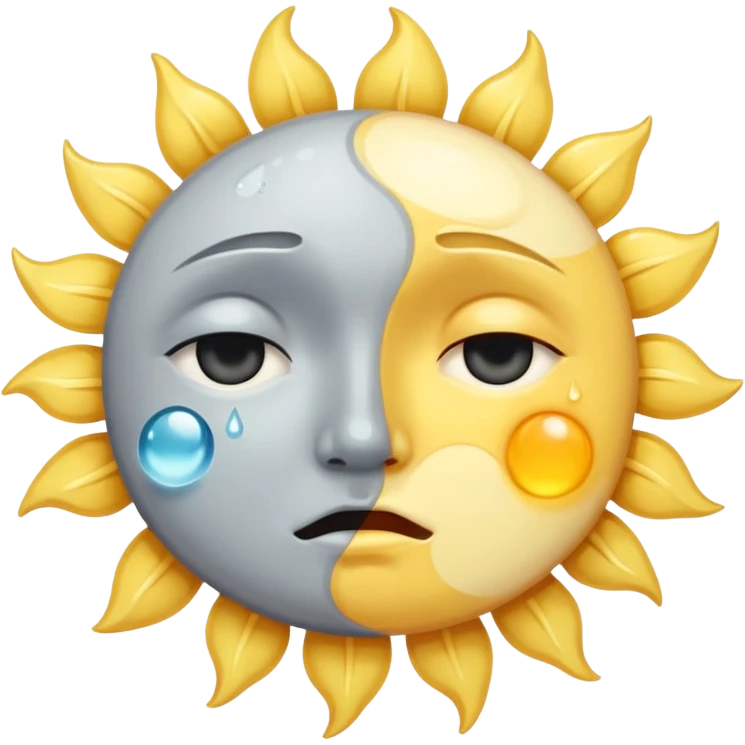 crying sun and moon emoji