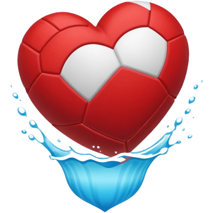 Natación  y voley en un corazón de color  emoji