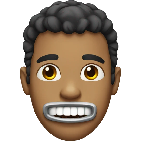 Guy with zipper on mouth emoji