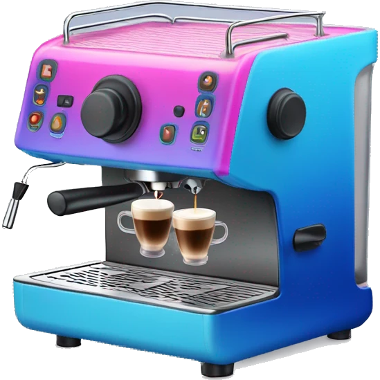 Pink and blue gradient hue espresso machine emoji