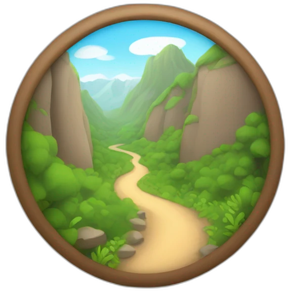 Rounded Hiking path emoji