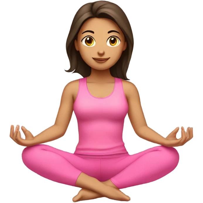 Brunette yoga girl with pink clothes  emoji