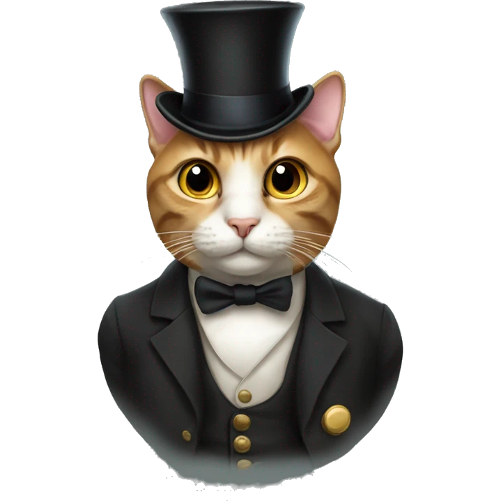 Cat with top hat and Monocle  emoji
