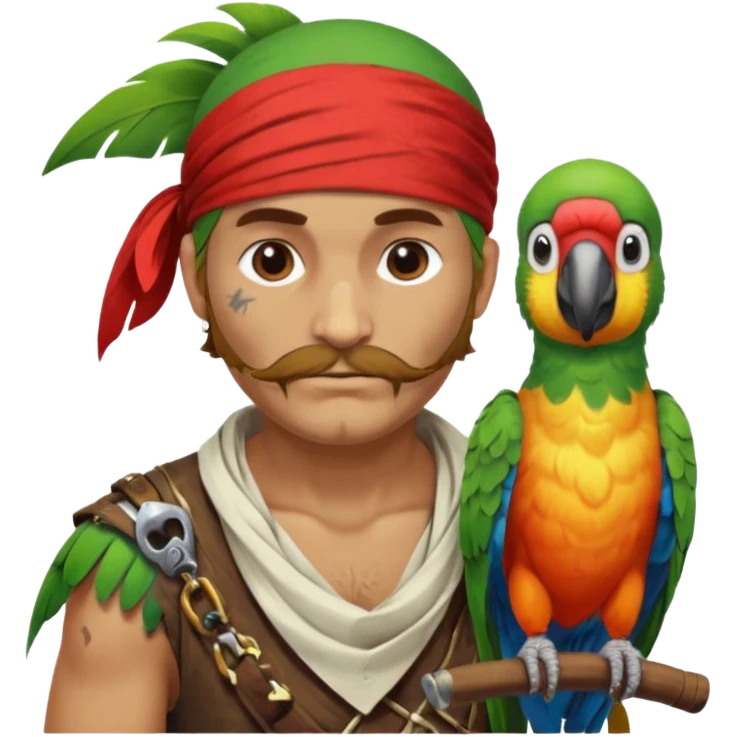 pirate and parrot emoji