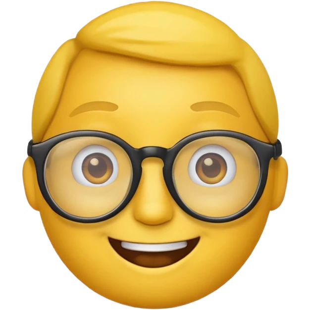 An emoji head with glasses based on the provided photo, variation 3. emoji