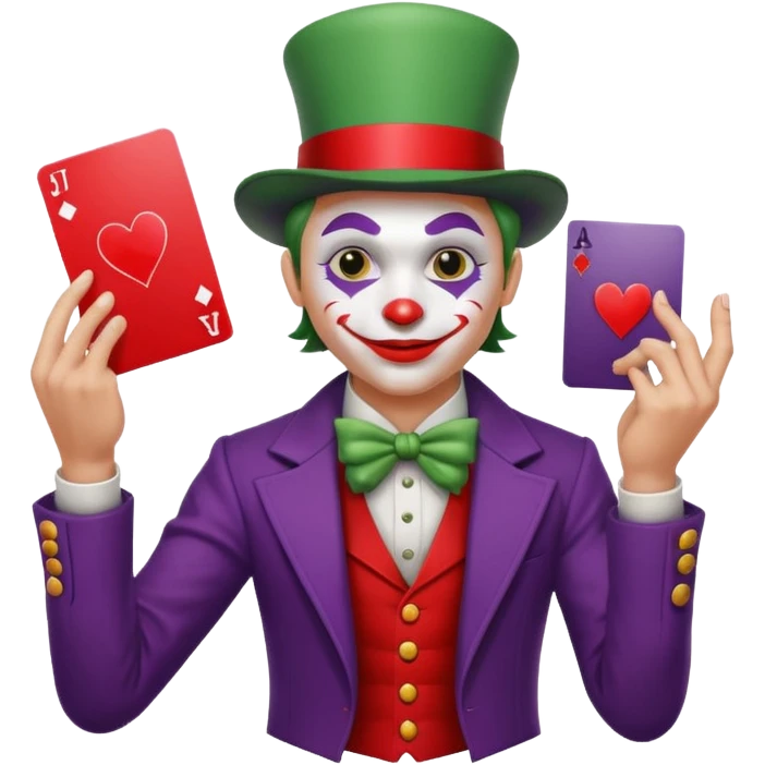 card joker spinning ball on finger emoji