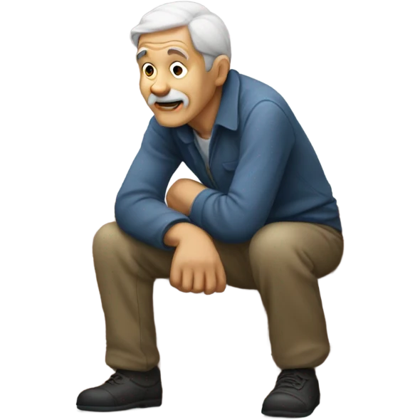 Old man sitting on a corner  emoji
