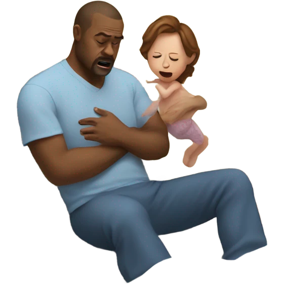 White dad freaking out while wife is during childbirth emoji