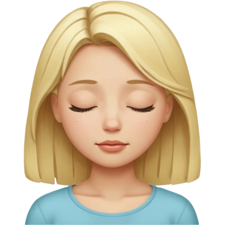 closed eyes blonde girl emoji