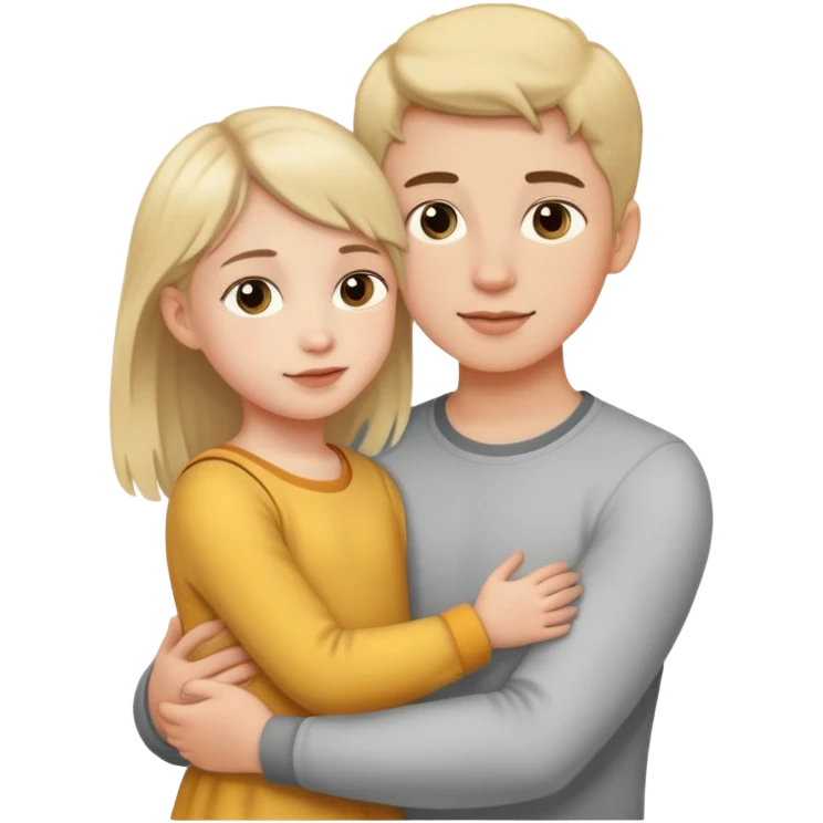 Русява дівчина з маленьким хлопчиком на руках emoji