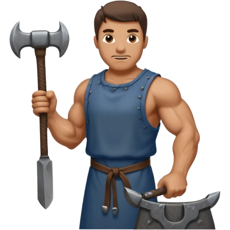 medieval blacksmith with an anvil emoji