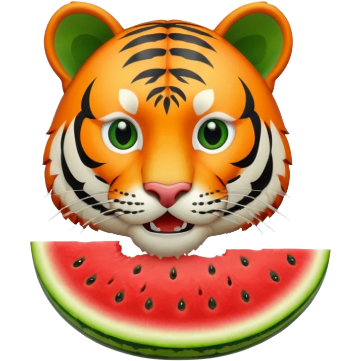 tiger eating watermelon emoji