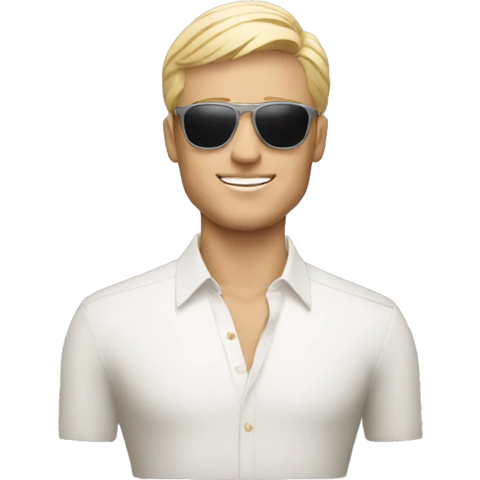 Blonde man with cartier sunglasses emoji