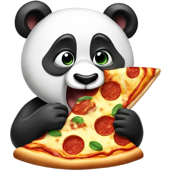Panda eats pizza emoji