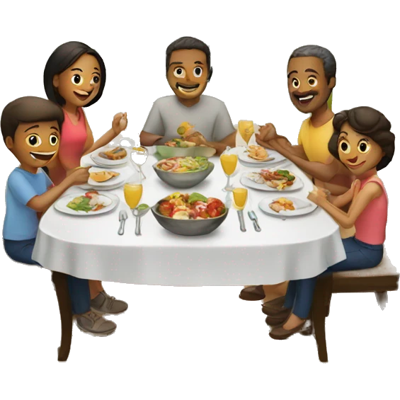 dinner for whole family  emoji