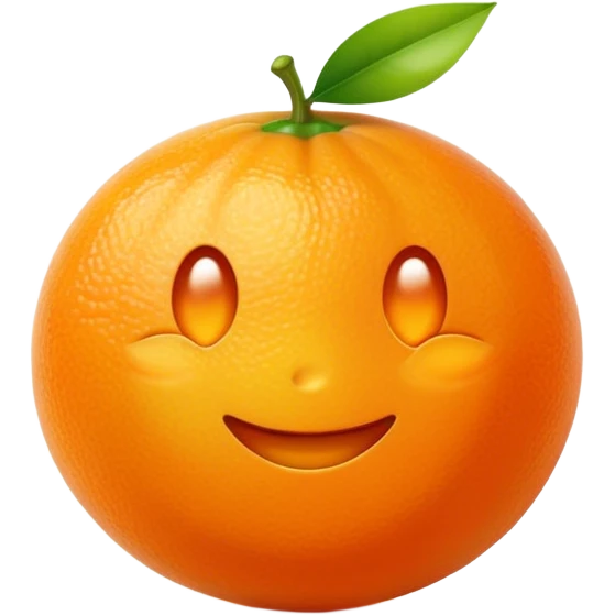 Cinematic Realistic Orange Emoji, Juicy and vibrant, with a bright, glossy skin that gleams in the light, revealing a slight texture from the natural pith. The orange segments peek through as the fruit radiates refreshing energy. Soft glowing outline, capturing the essence of a sweet, zesty burst of flavor in a perfect orange! emoji