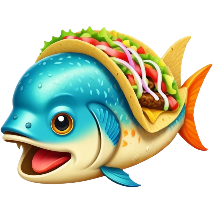 fish eating a taco emoji
