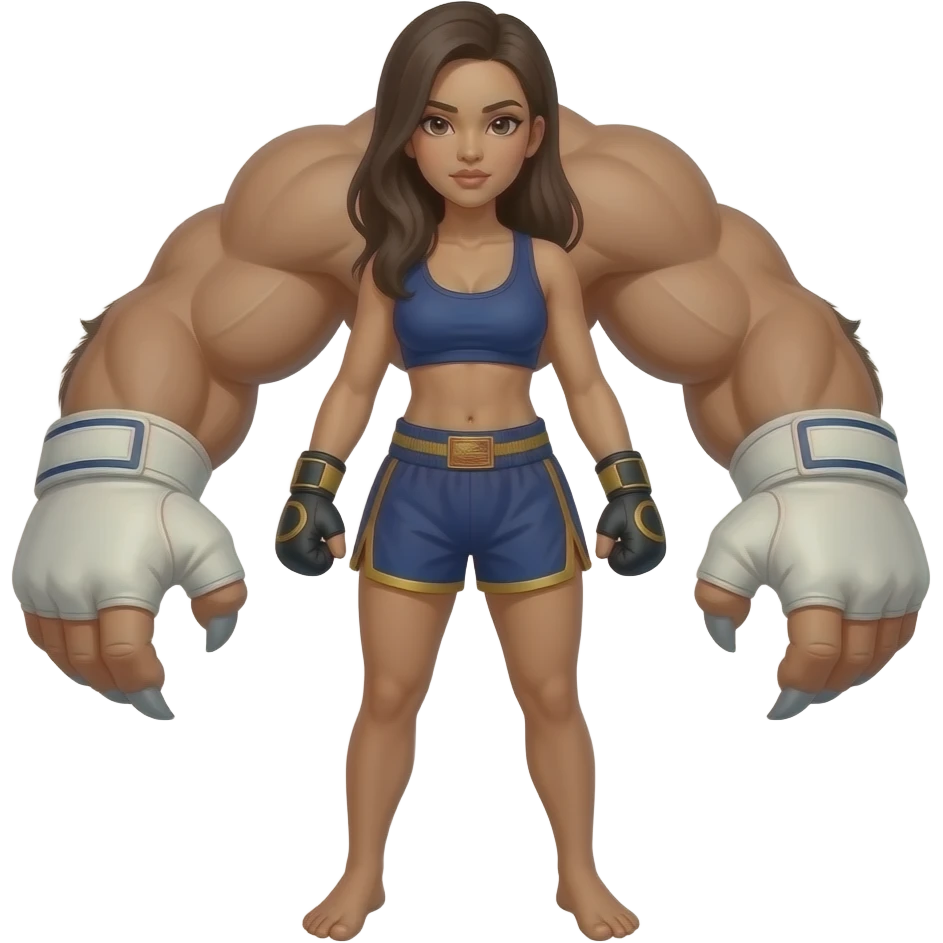tan sexy female Muay thai monster More monster emoji