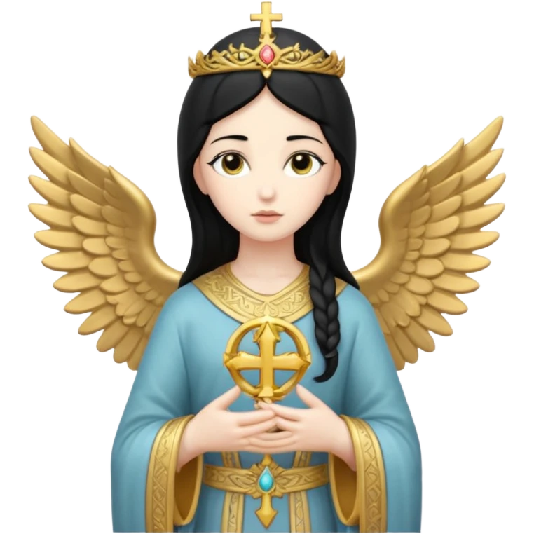 Orthodox Statue of Seraphim black hair emoji