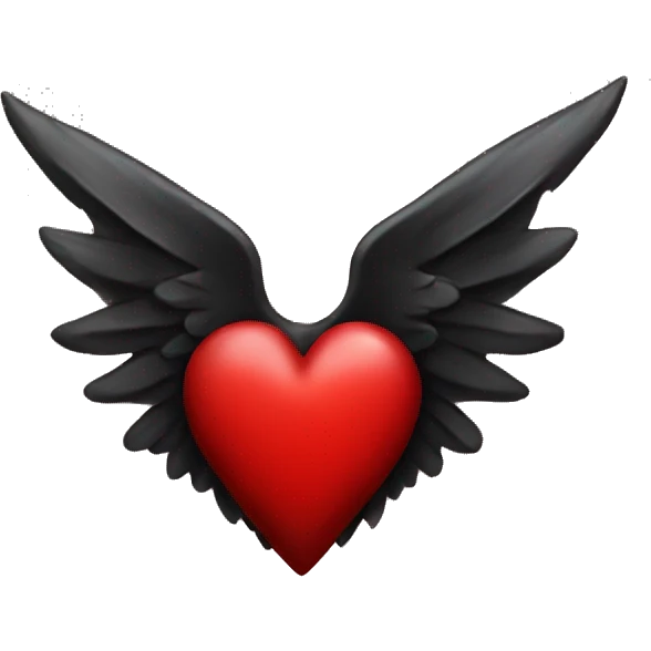 Red heart with black pointy wings emoji