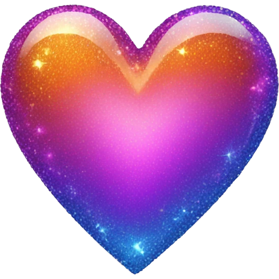 shiny sparkly blue purple pink orange heart emoji