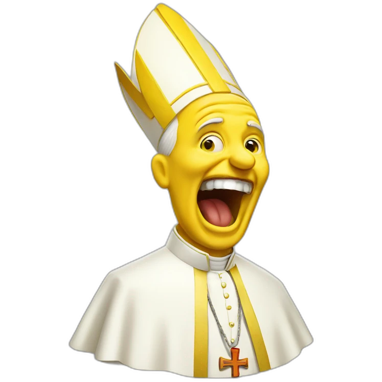 The Screaming yellow pope  emoji